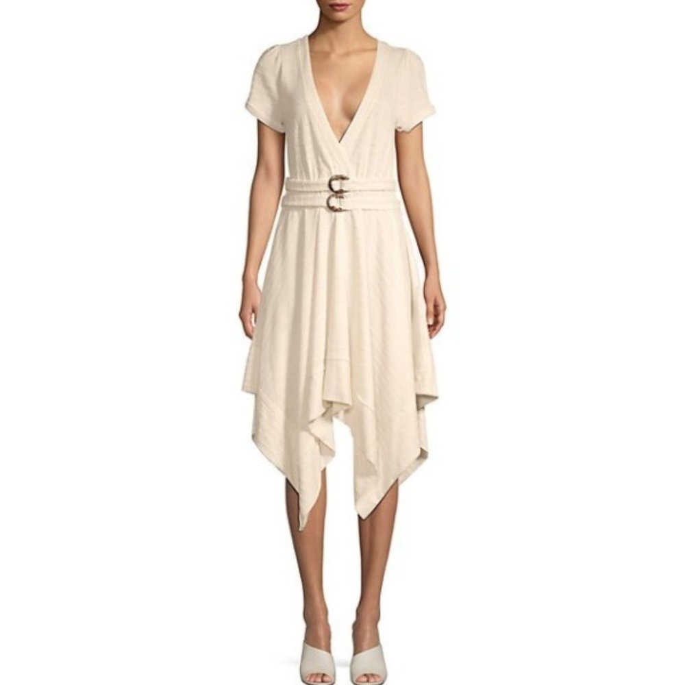 NWT Free People V-Neck Cotton-Blend Belted Dress size small